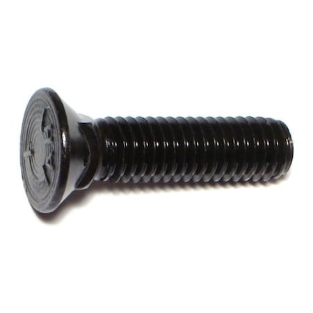 Midwest Fastener Plow Bolt, 7/16"-14 Thrd Sz, 1-3/4" L, Flat Head, Steel, Plain, 8 PK 70507